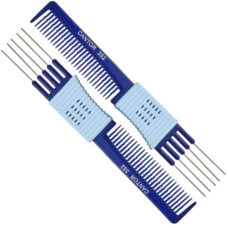 Cantor Lift Teasing Comb and Hair Pick 2 Pack, Stainless Steel Lifts - Anti Static Comb For All Hair Types - Image 1
